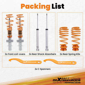 Compatible for Skoda Fabia Mk1 99-08 compatible for VW Polo MK4 9N 01-14 Coil Spring Coilovers Lowering Kit