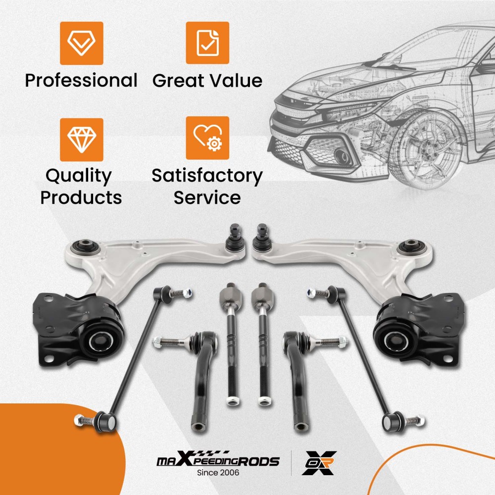 8pcs Front Lower Control Arms w/Ball Joints Assembly compatible for Ford Fusion 2013- 2017