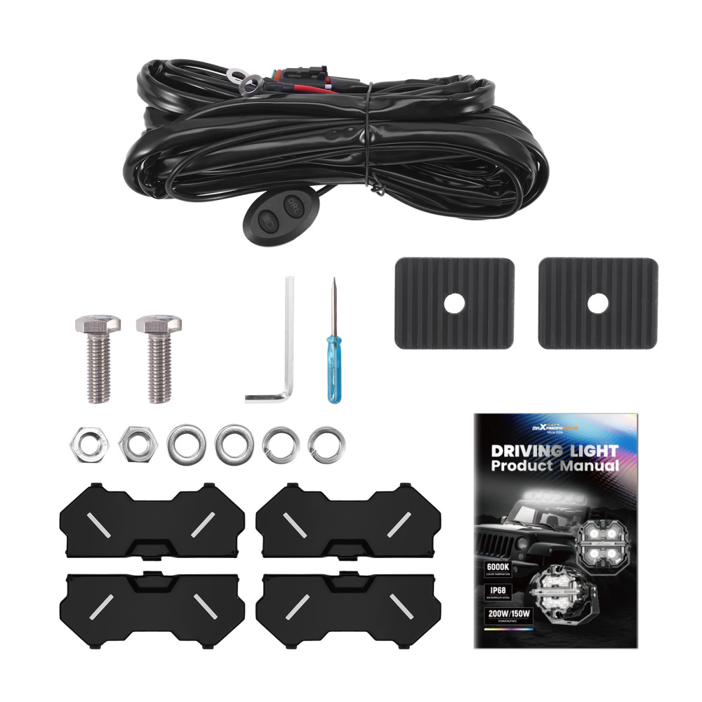 5 178W LED Driving Lights Spot Beam DRL White Amber Pod Lights IP68 270° 6000K