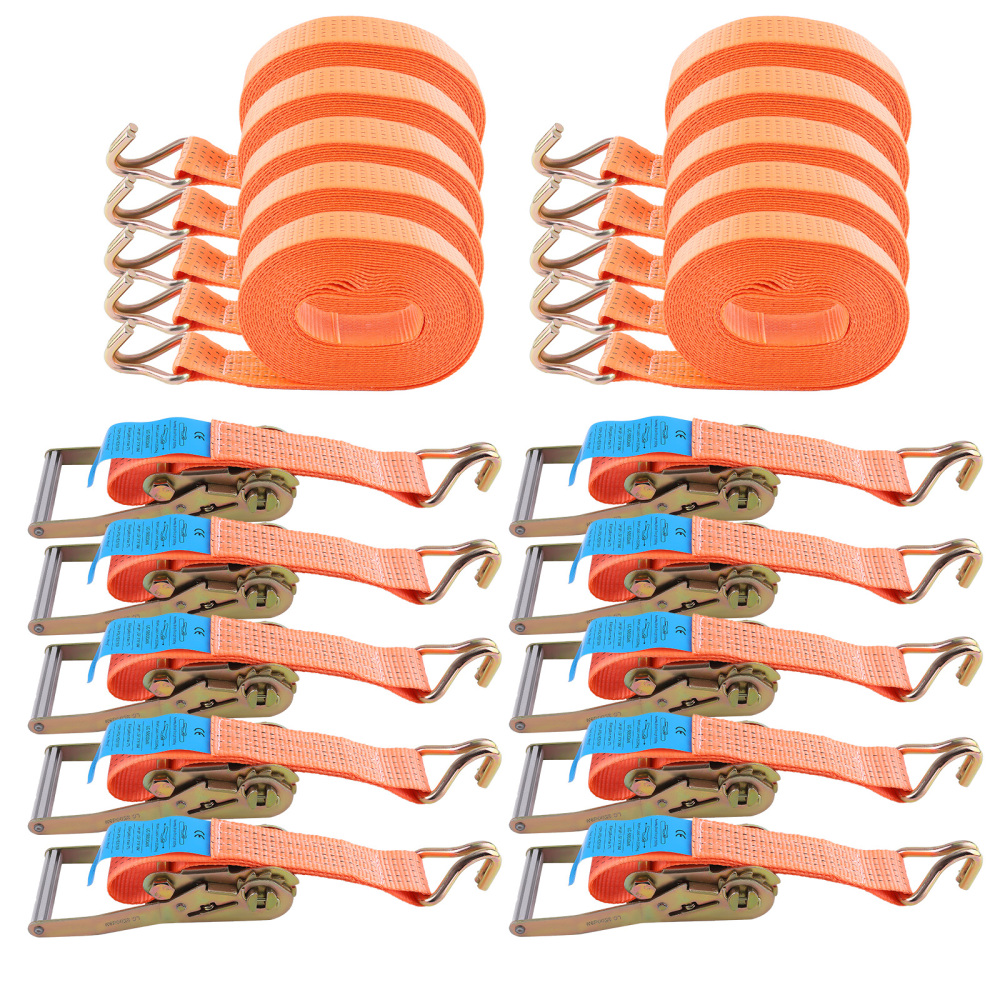 10x 10m 5ton Trinquete Correas Trailer Tie Down Kit Conjunto de correas de Rueda