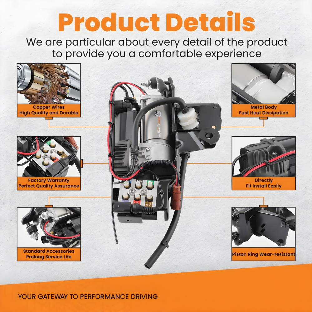 Compressore con staffa + blocco valvole compatibile per AUDI A6 C6 S6 4F Allroad Avant