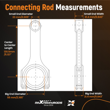Forged H-Beam Connecting Rods compatible for Subaru Impreza STI EJ20 EJ25 2.0L 2.5L