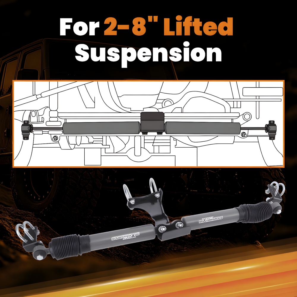 Dual Steering Stabilizer Shock Absorber compatible for Jeep Wrangler Unlimited JK 2007-2017
