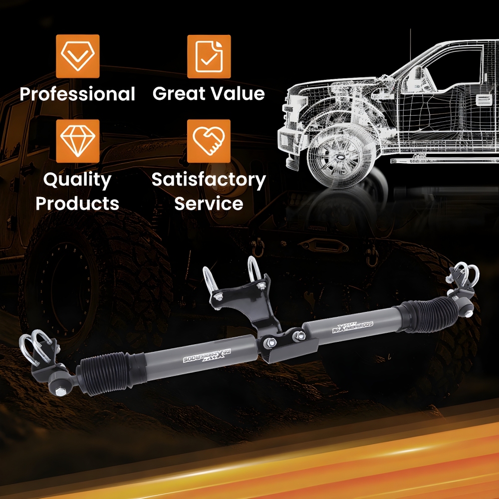 Dual Steering Stabilizer Shock Absorber compatible for Jeep Wrangler Unlimited JK 2007-2017