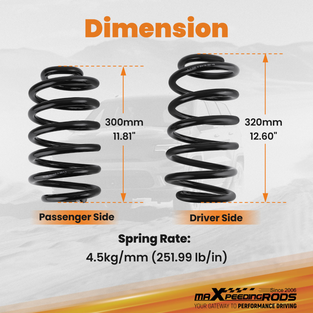 Heavy Duty Lowering Springs compatible for Chevy Suburban Tahoe 2000-2006 4 Rear Drop