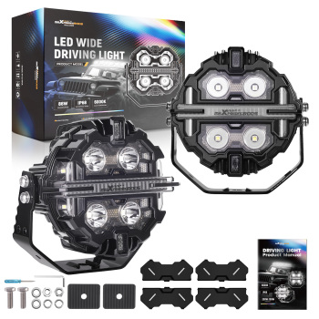 Luci di guida a LED rotonde da 5 pollici RGB DRL ambra bianco fascio spot 212W