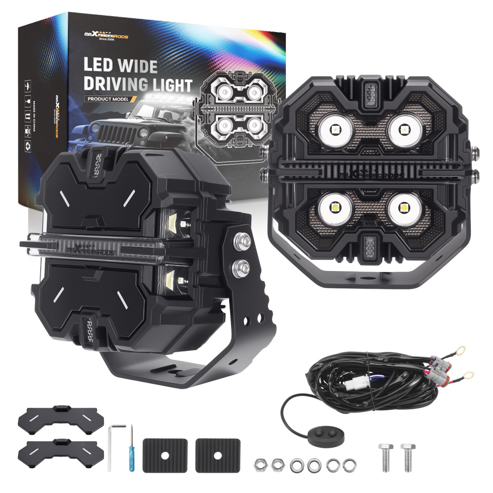5inch 212W LED Driving Light Pods Spot Beam RGB DRL For ATV UTV 4X4 compatible for White 6000K