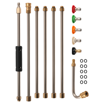 15 Inch 4000 PSI Pressure Washer Extension Wand Quick Connect Brass 6pcs