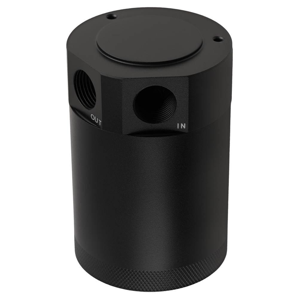Universal Racing Baffled 2-port Oil Catch Can Air-oil Separator w Drain Breather