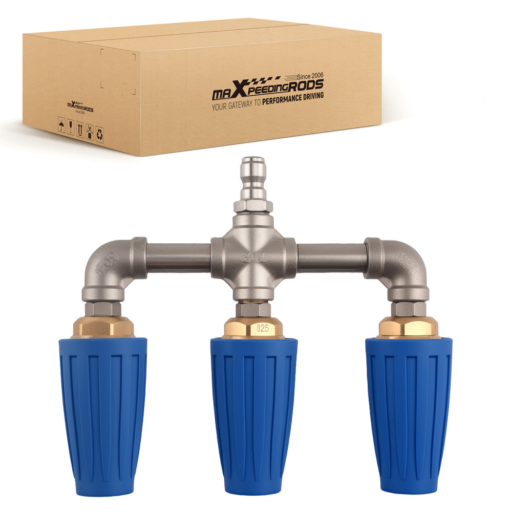 3-in-1 Turbo Pressure Washer Nozzle 4000PSI Quick Connect Rotating Spray Head