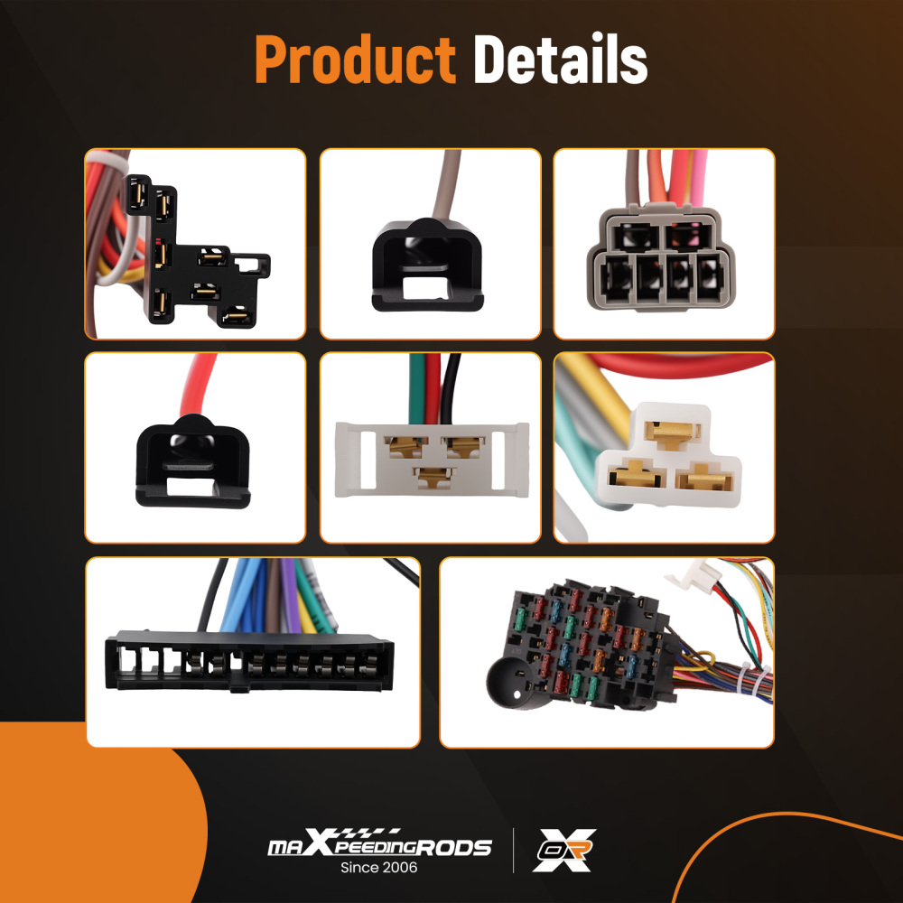 Wire Harness Universal 22 Circuit Wiring For 1960-1986 compatible for Chevy GMC Pickup Truck