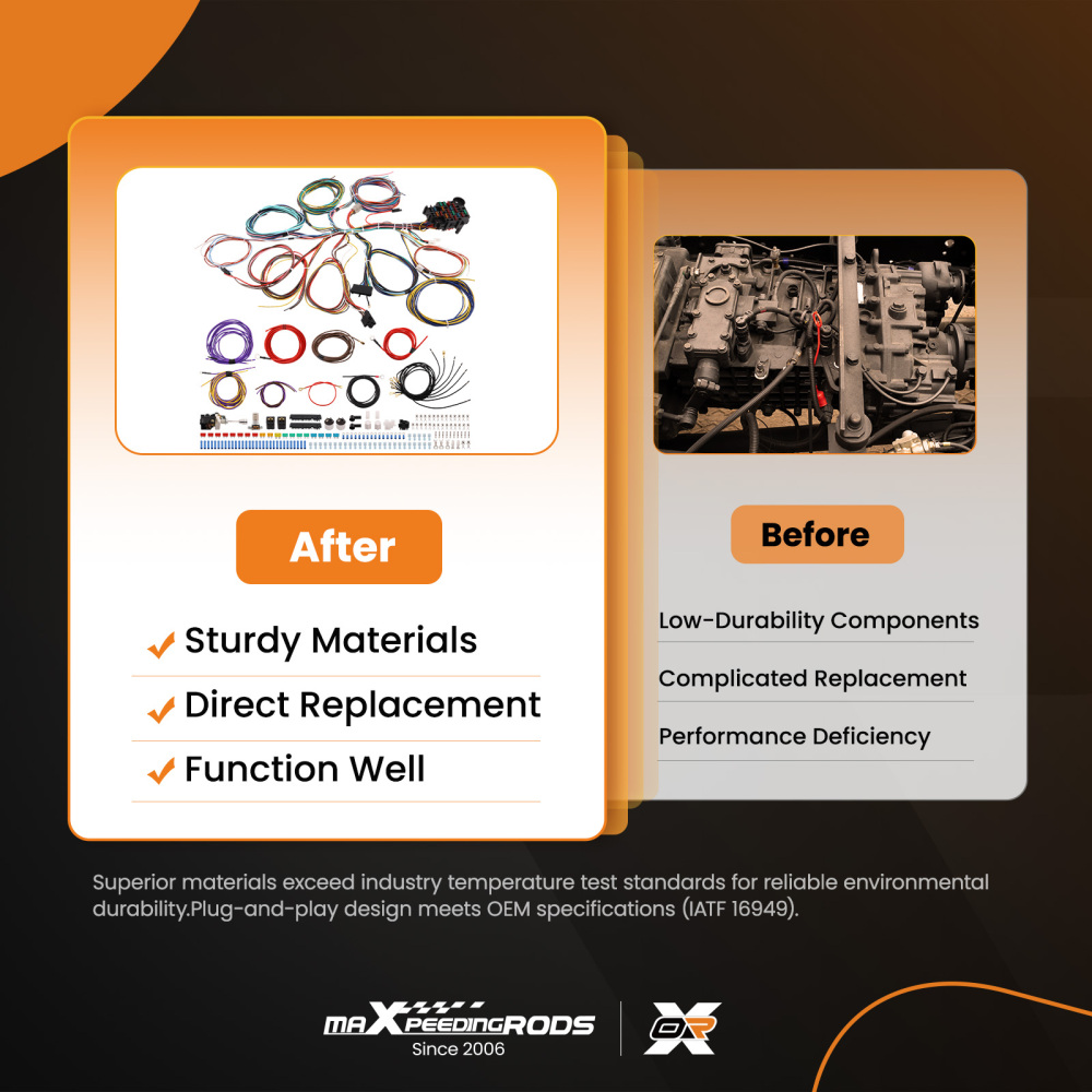 Wire Harness Universal 22 Circuit Wiring For 1960-1986 compatible for Chevy GMC Pickup Truck