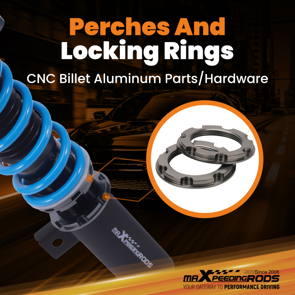 24 Level Adjustable Coilovers Lowering Suspension compatible for VW Jetta MK5 MK6 2005-2019