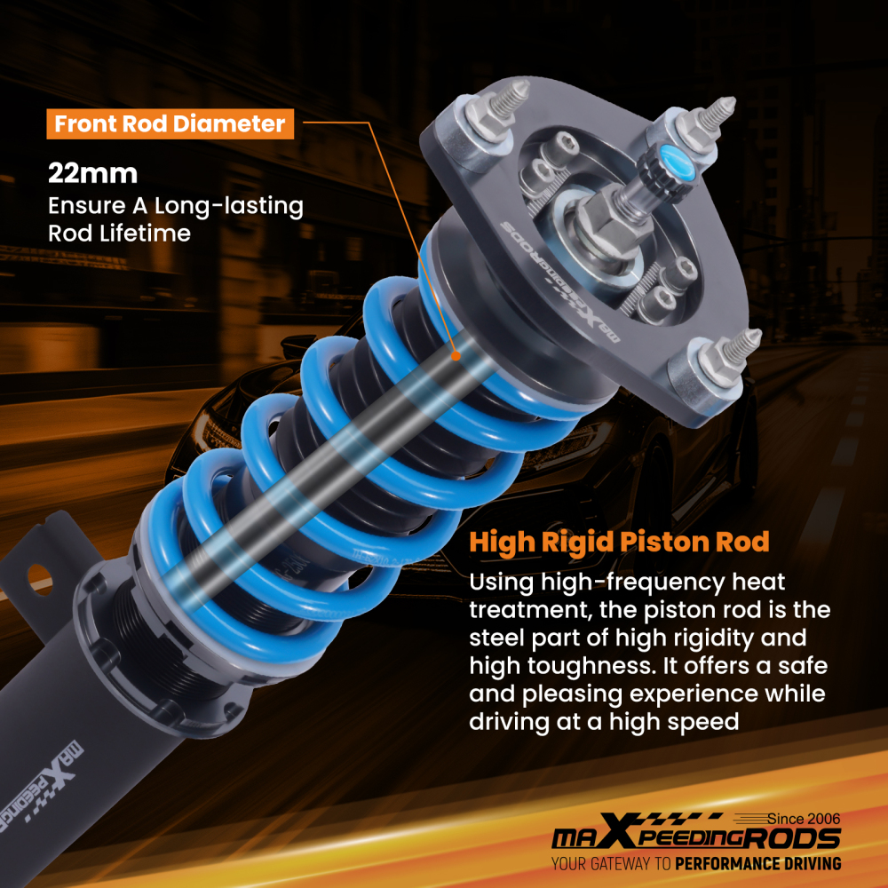 24 Level Adjustable Coilovers Lowering Suspension compatible for VW Jetta MK5 MK6 2005-2019