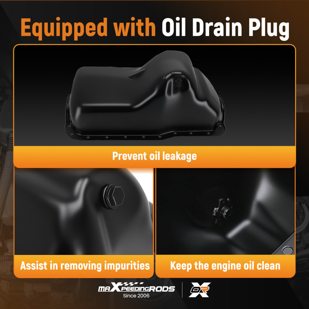 Engine Oil Pan Assembly compatible for Ford F-150 Bronco 5.0L V8 1980-1996 F1TZ6675A