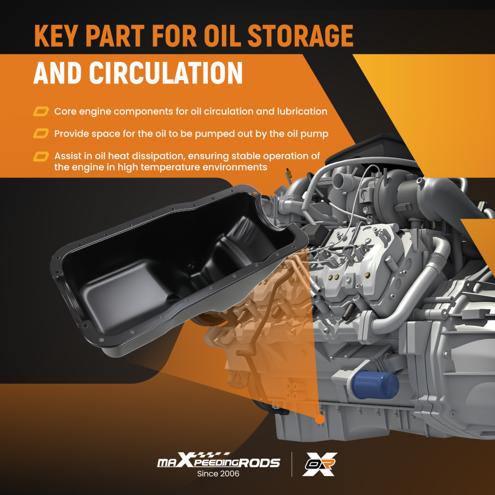 Engine Oil Pan Assembly compatible for Ford F-150 Bronco 5.0L V8 1980-1996 F1TZ6675A