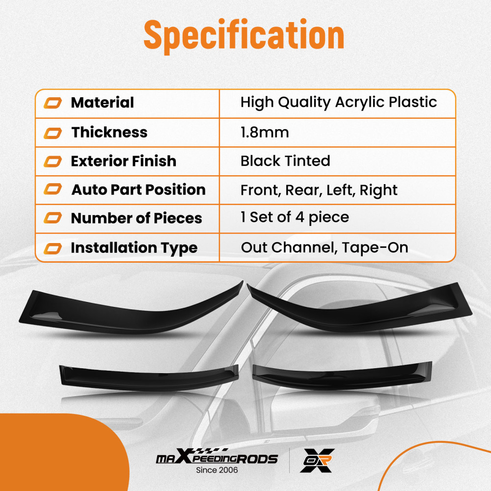 Wind Deflectorsfor compatible for Skoda Superb 2015-2023 Outside Mount Black Tinted