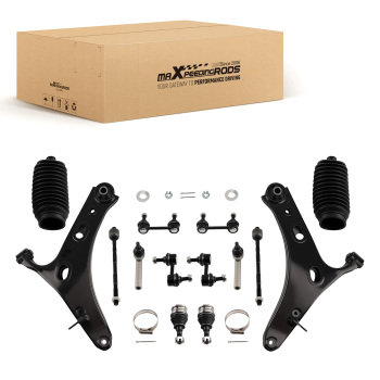 Front Lower Control Arms + Tie Rod Sway Bar Link compatible for Subaru Legacy Outback 05-09