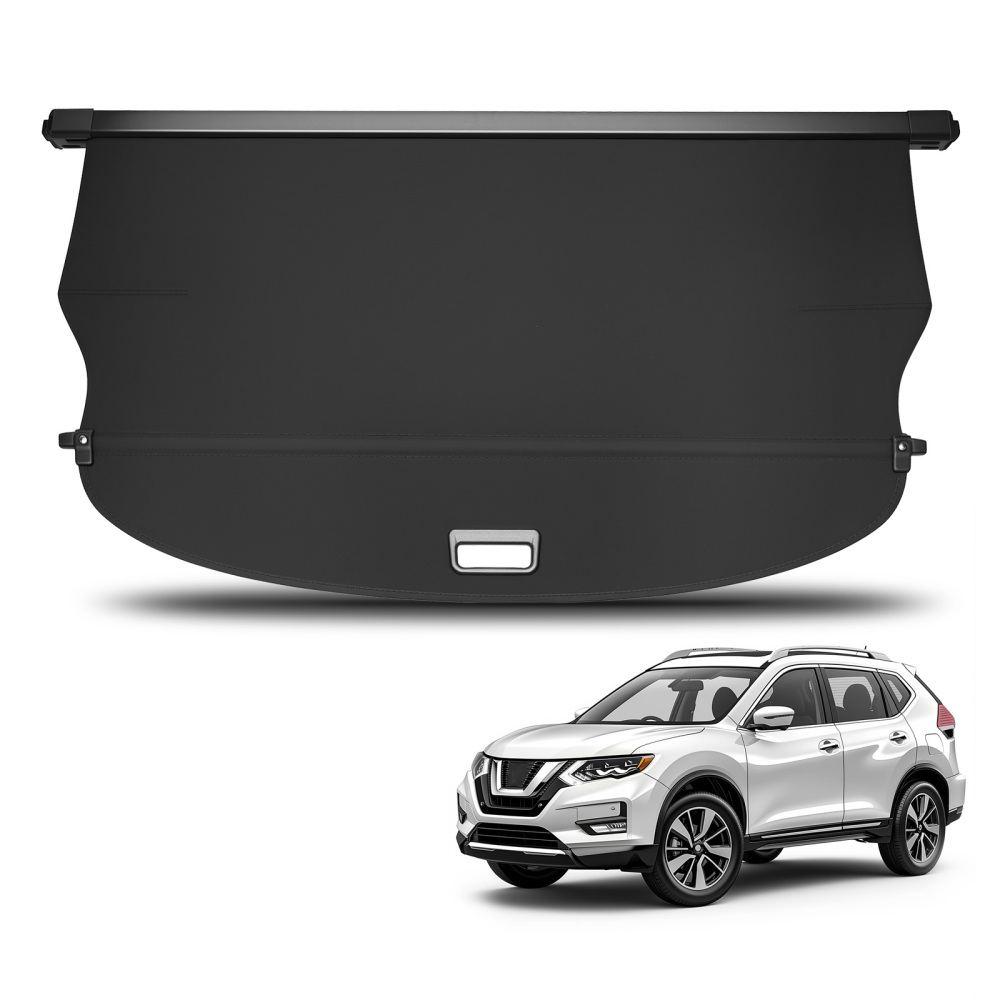 Rear Cargo Cover Shield compatible for Nissan Rogue X-Trail 21-2024 Black Parcel Shelf