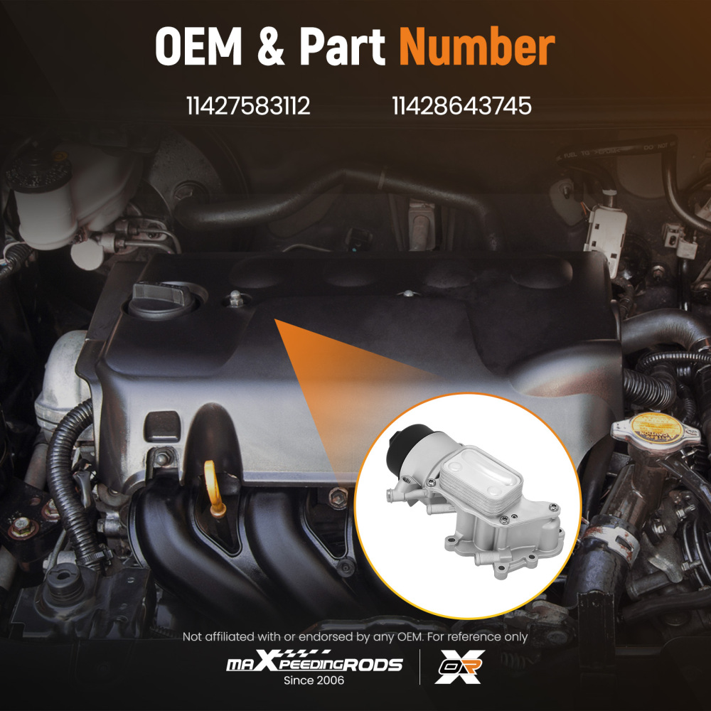 Engine Oil Filter Cooler compatible for Mini Cooper S Paceman R61 1.6L 2013-16 11427583112