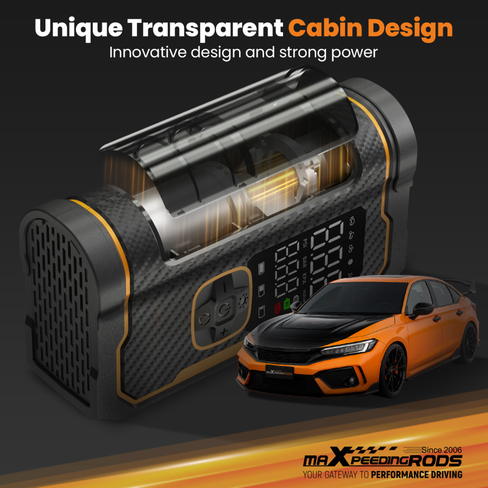 maXpeedingrods Tire Inflator Portable Air Compressor 150PSI Cordless Car Tire Air Pump with Digital Dual Displays, LED Light, Auto Shut-Off, Memory Function, Air Pump for Car, Bike, Motorcycle, Ball