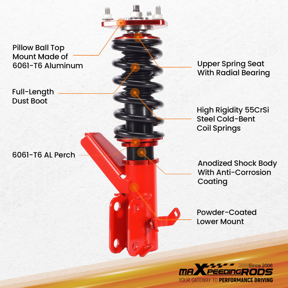 Ammortizzatori Regolabile in altezza compatibile per Honda CivicEM Lowering Kit