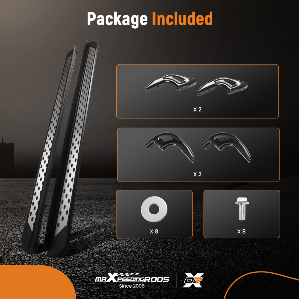 Aluminum Side Steps Black compatible for Honda Pilot 2016-2022 Running Boards Heavy Duty