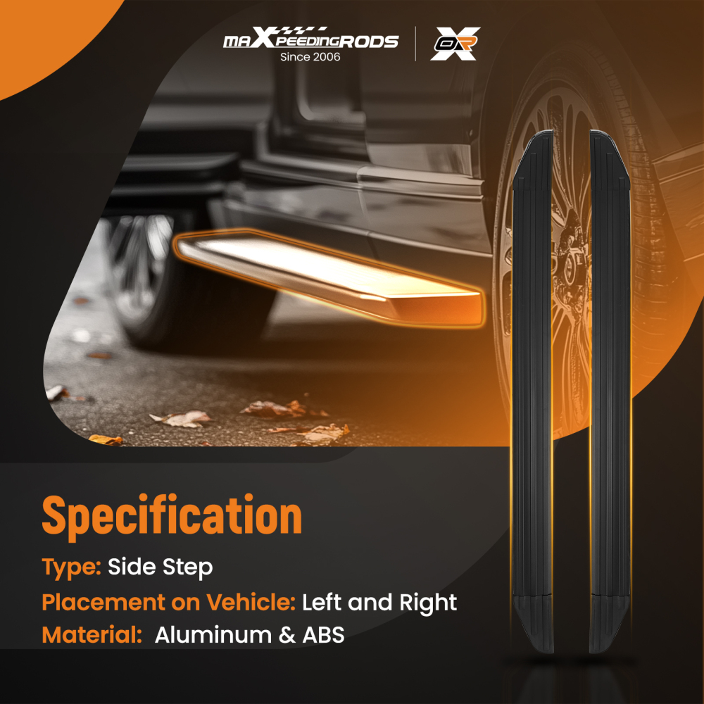 Nerf Bars Side Step Running Board compatible for Honda Pilot 2016-2022 68 Black Pair