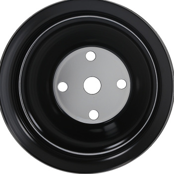 Double Groove Black Steel Long Water Pump Crankshaft Pulley compatible for CHEVROLET SMALL