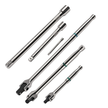 180° Rotating Head Breaker Bar Set 1/4 3/8 1/2 Drive Extension Power Tools 6PC