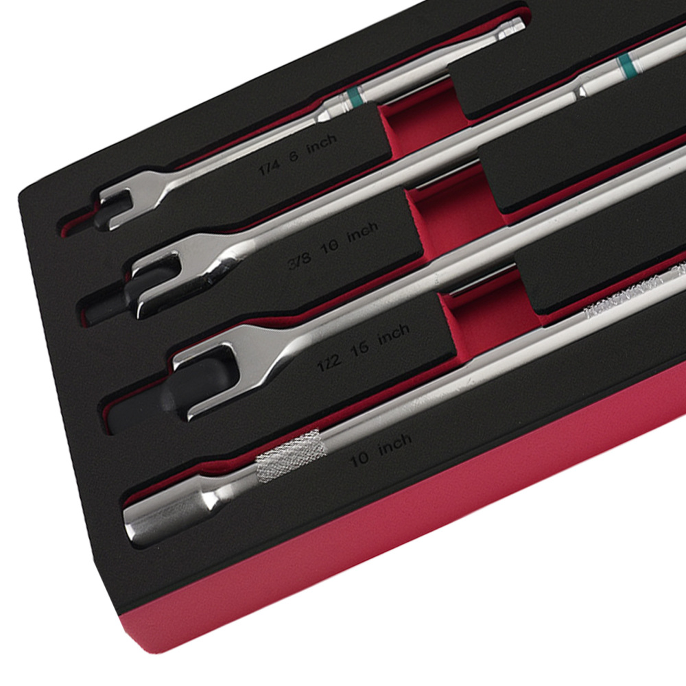 180° Rotating Head Breaker Bar Set 1/4 3/8 1/2 Drive Extension Power Tools 6PC