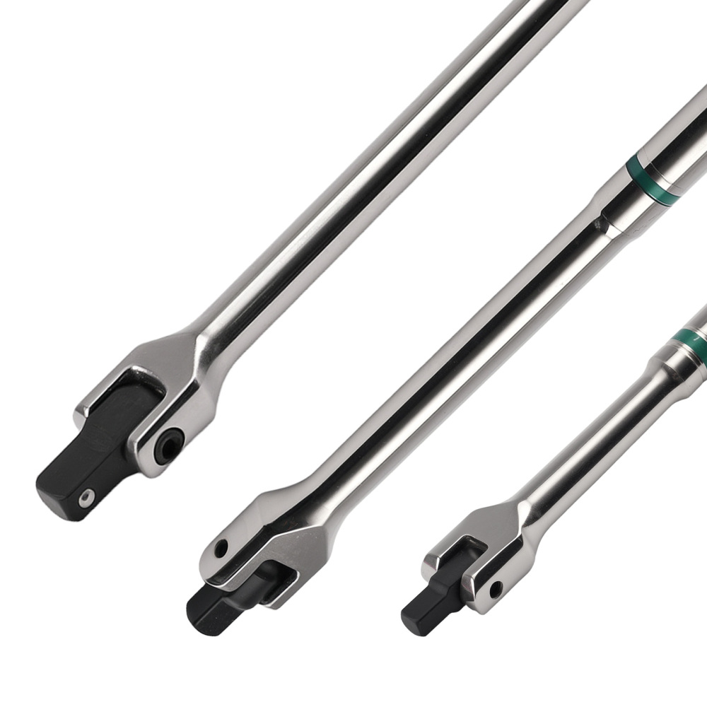 180° Rotating Head Breaker Bar Set 1/4 3/8 1/2 Drive Extension Power Tools 6PC