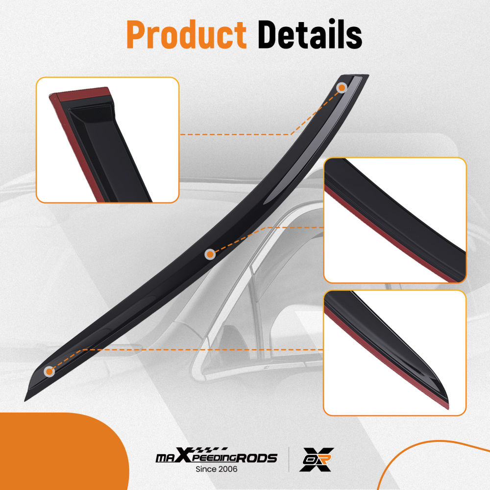 Door Rain Deflector Set compatible for Ford Focus MK4 2018-2021 Black Outside Mount 4PC