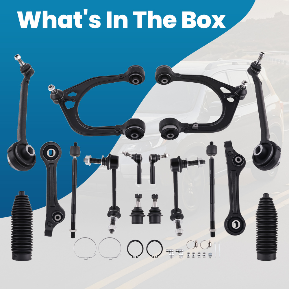 16x Front Control Arms Tie Rods for 2011-2019 compatible for Dodge Charger Challenger 300 RWD