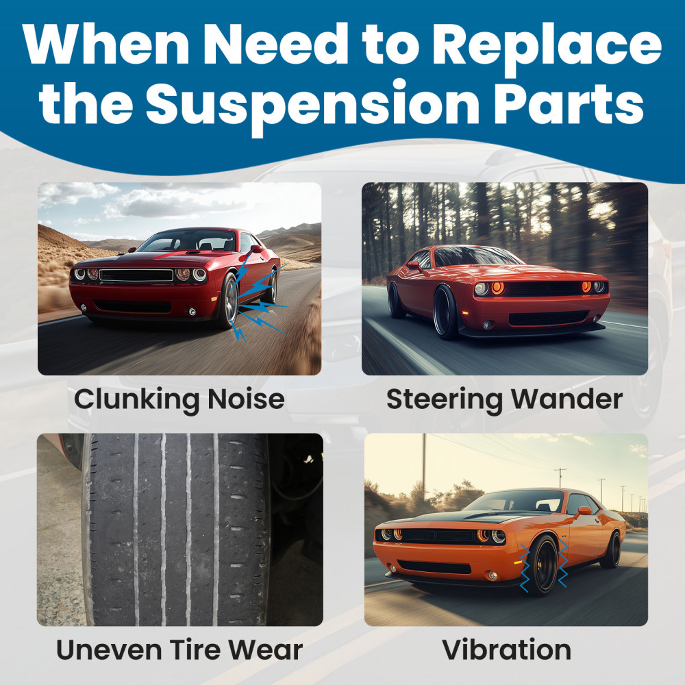 16x Front Control Arms Tie Rods for 2011-2019 compatible for Dodge Charger Challenger 300 RWD