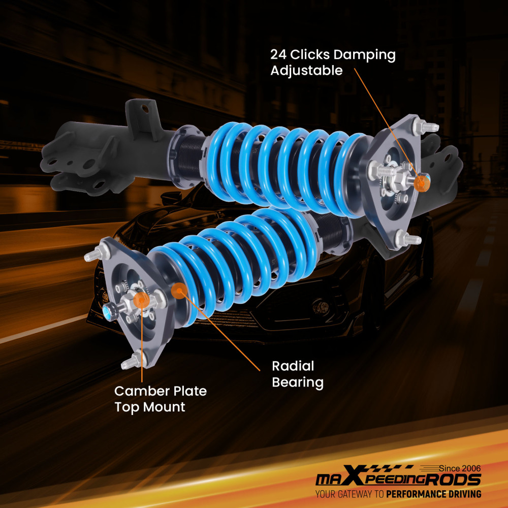 MaXpeedingrods T6 Coilover Lowering Shocks Kit compatible for Kia Forte Koup 2010-2013