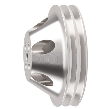 2 Double Groove V-Belt Pulley compatible for Chevy SBC 283-350 Short Water Pump System