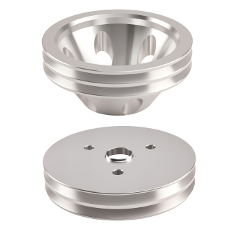 2 Double Groove V-Belt Pulley compatible for Chevy SBC 283-350 Short Water Pump System