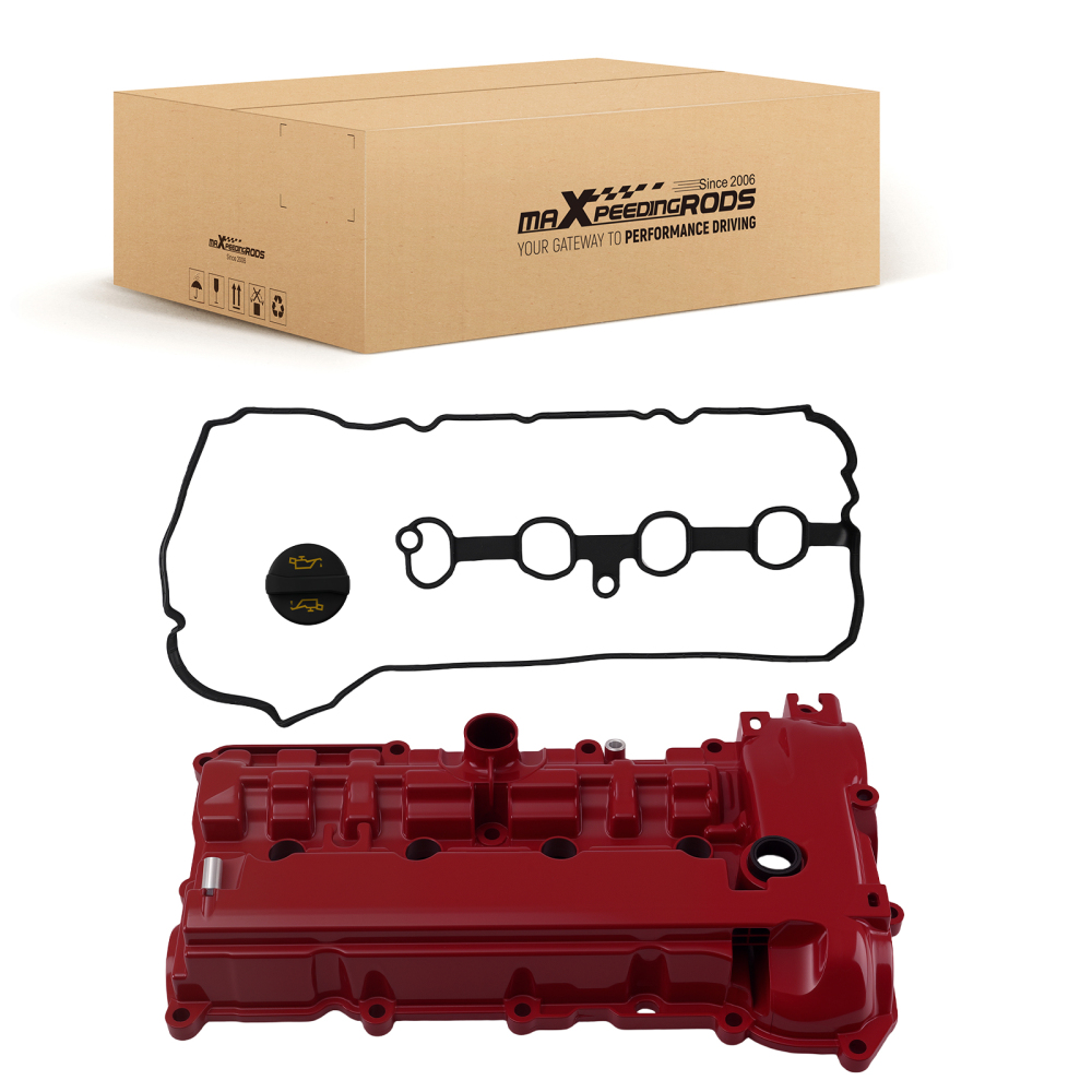 Red Valve Cover Assembly compatible for Mazda 3 2.5L 2014-2018 compatible for Mazda 6 CX-5 PY01-10-210A