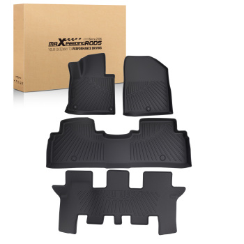 3D Custom Floor Mats compatible for Kia Sorento 2016-2020 Black TPE All Weather Fit