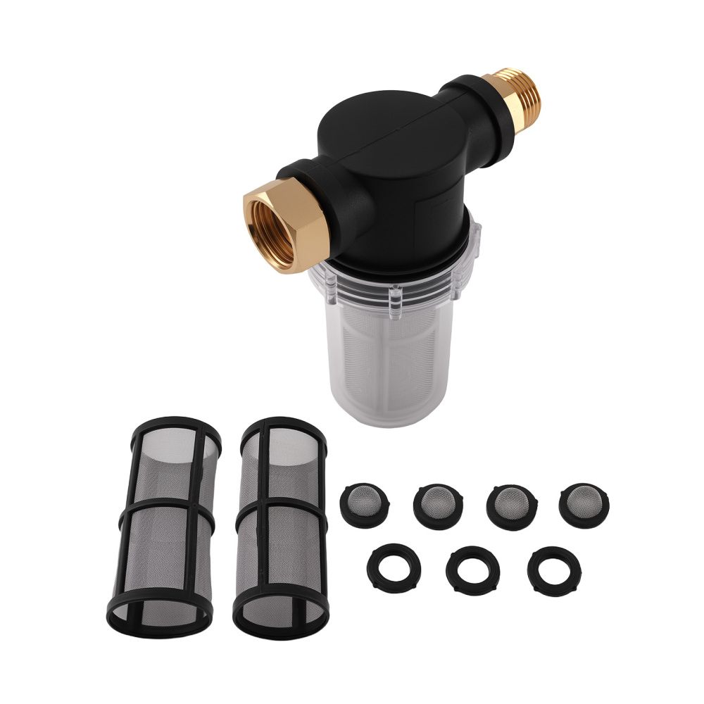 3/4 Inch Brass Inline Filter for Pressure Washer Garden Hose Water Screen