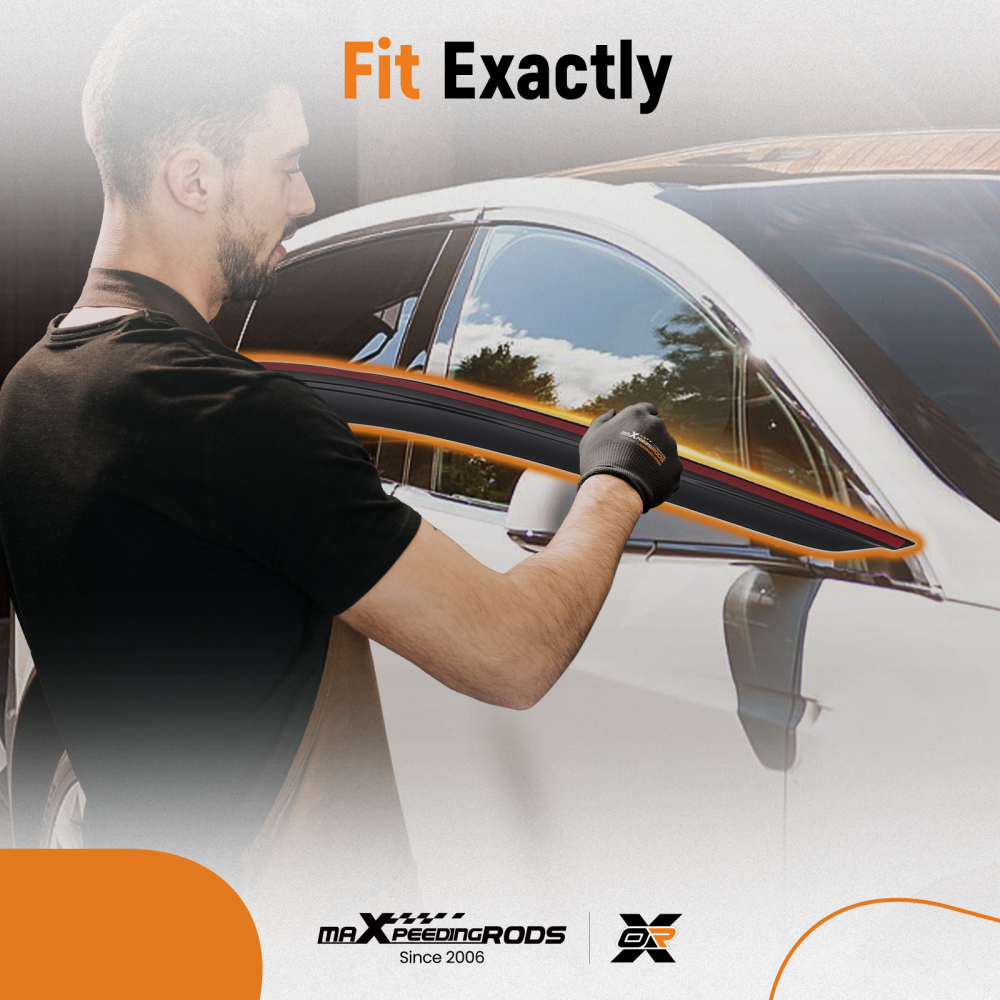 Acrylic Window Deflectors compatible for SKODA Octavia 2004-2013 Outside Mount Black Tinted