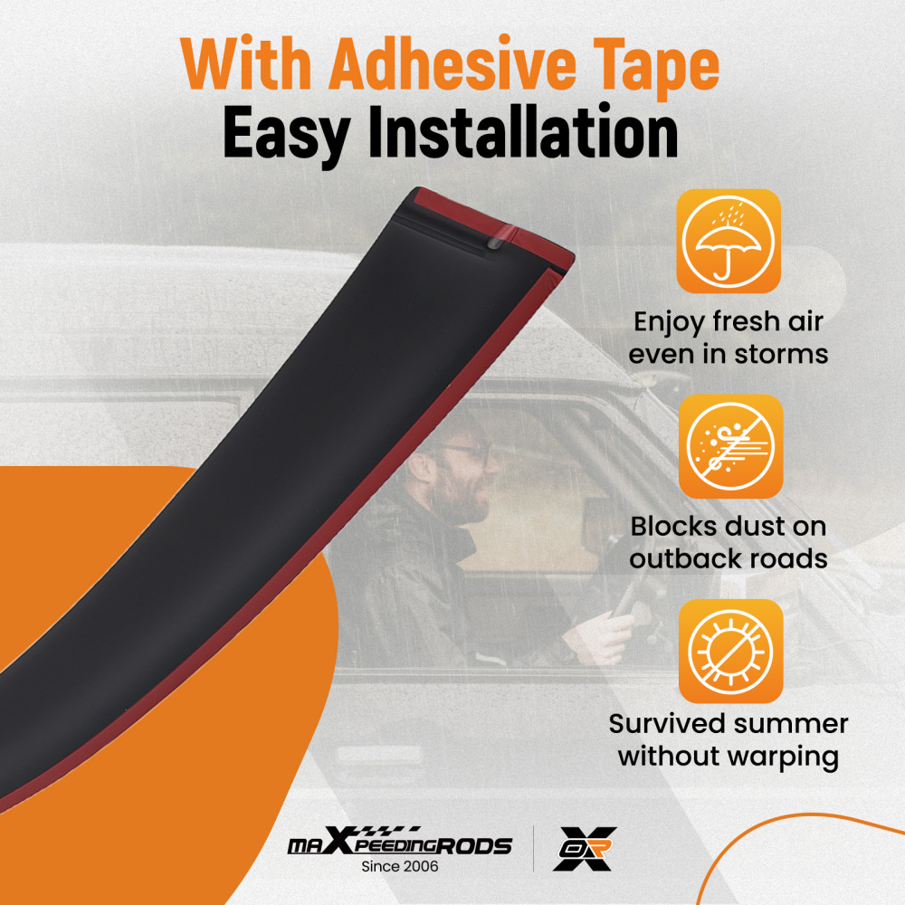 Acrylic Window Deflectors compatible for SKODA Octavia 2004-2013 Outside Mount Black Tinted