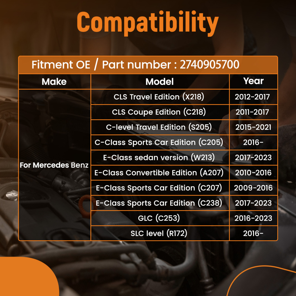 Air Duct Intake Hose compatible for Mercedes CLS E C GLC 2009-2023 2740905700 Black Part