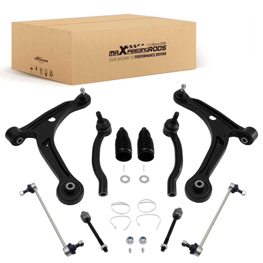 10x Front Lower Control Arms Sway Bar Tierods Kit compatible for Honda Pilot 2006 2007 2008
