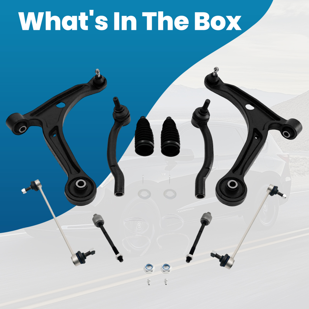 10x Front Lower Control Arms Sway Bar Tierods Kit compatible for Honda Pilot 2006 2007 2008