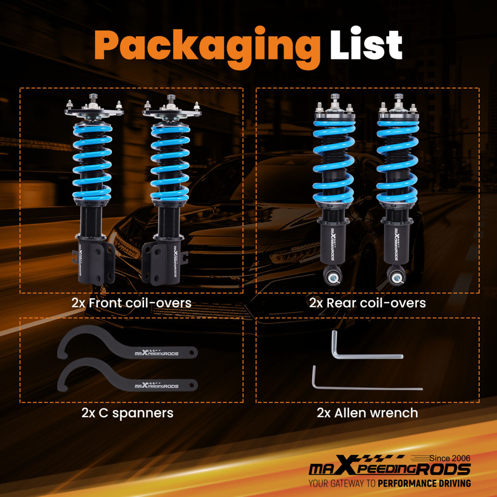 MaXpeedingrods 24 Way Coilovers Kit compatible for Subaru Legacy GT Sedan 4-Door 2000-2004