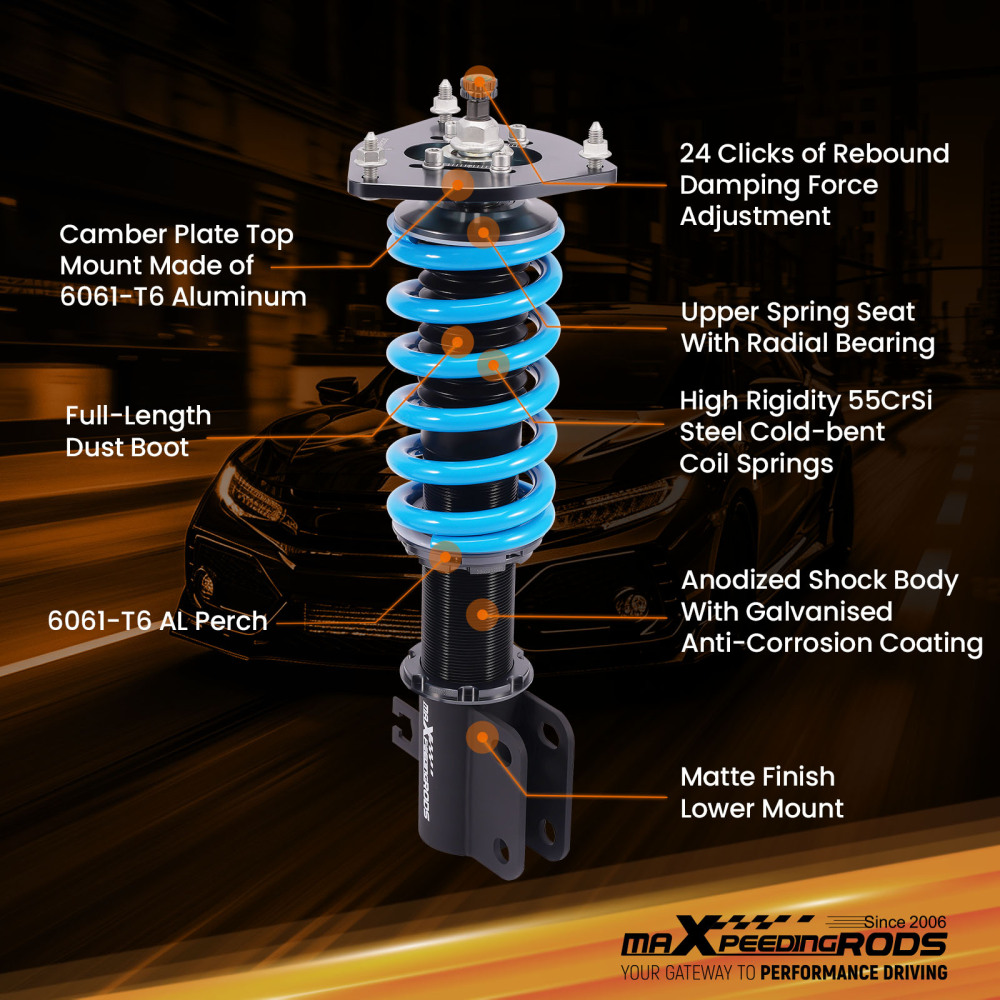 MaXpeedingrods 24 Way Coilovers Kit compatible for Subaru Legacy GT Sedan 4-Door 2000-2004