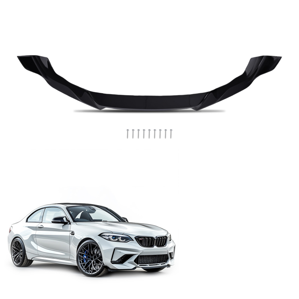 Black Bumper Kit compatible for BMW M2 F87 2 Series 2016-2021 Front Lip Splitter