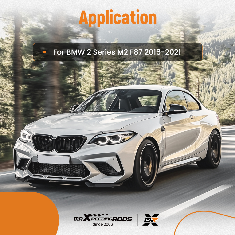 Black Bumper Kit compatible for BMW M2 F87 2 Series 2016-2021 Front Lip Splitter